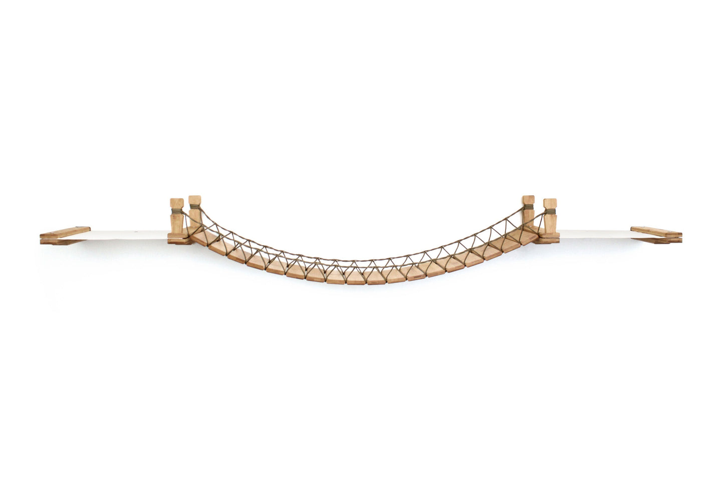 Double Cat Hammock and Climbing Bridge Combo Natural Bamboo Natural Canvas 50" Cat Bridge Catastrophic Creations
