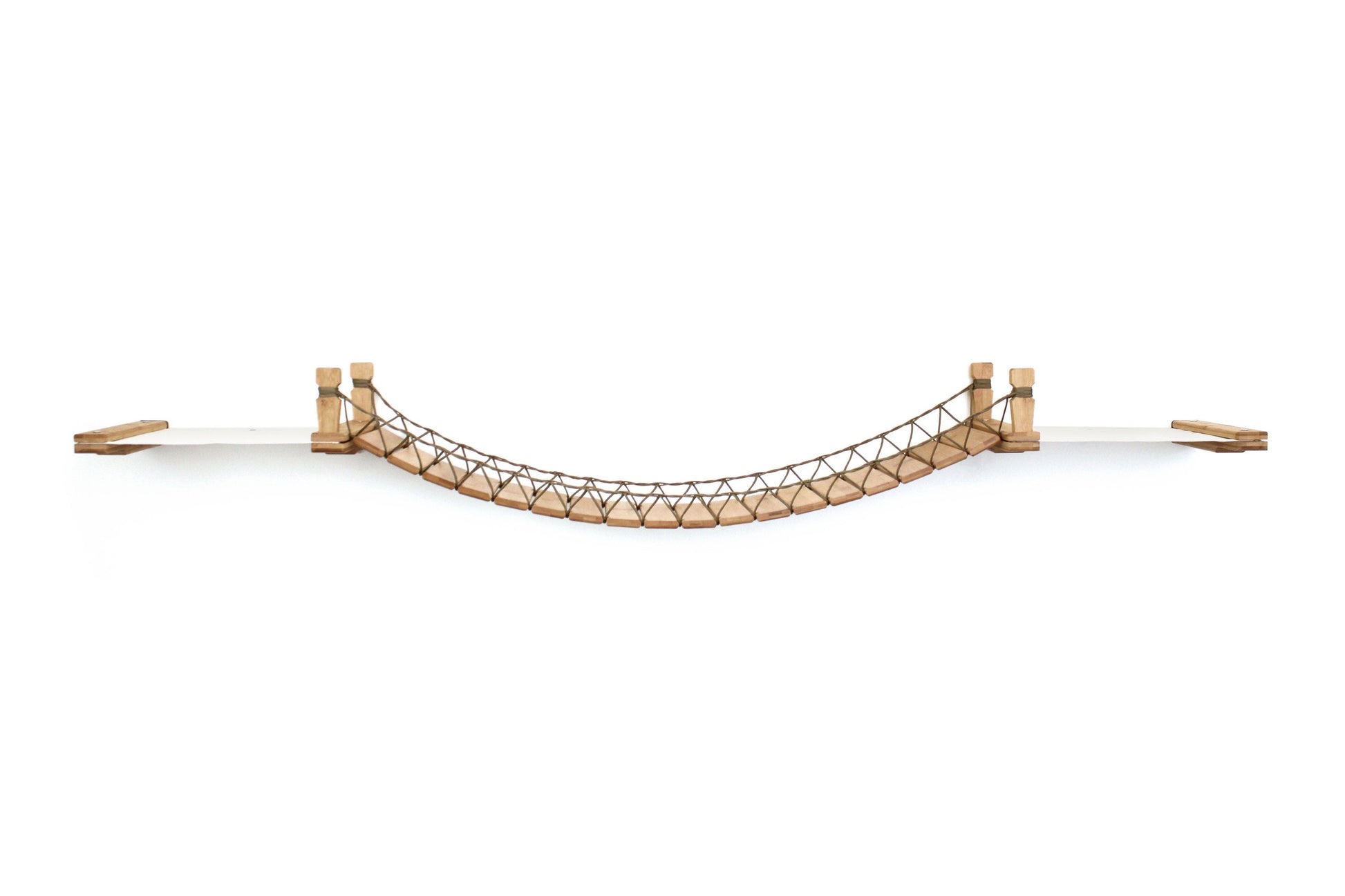 Double Cat Hammock and Climbing Bridge Combo Natural Bamboo Natural Canvas 50" Cat Bridge Catastrophic Creations