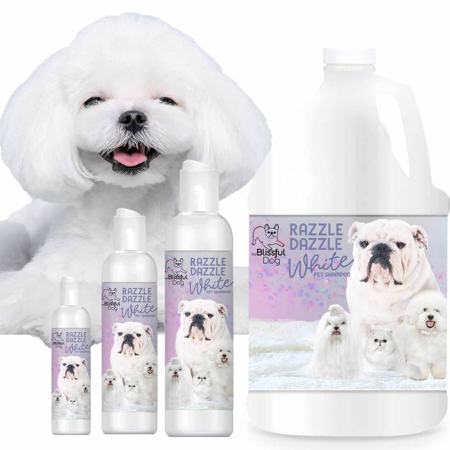 Razzle Dazzle White Pet Shampoo 4 OZ BOTTLE SHAMPOO The Blissful Dog
