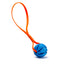 Rubber Spiral Ball with Biothane Handle 2" Blue Hunter Orange Dog Toys Dogline