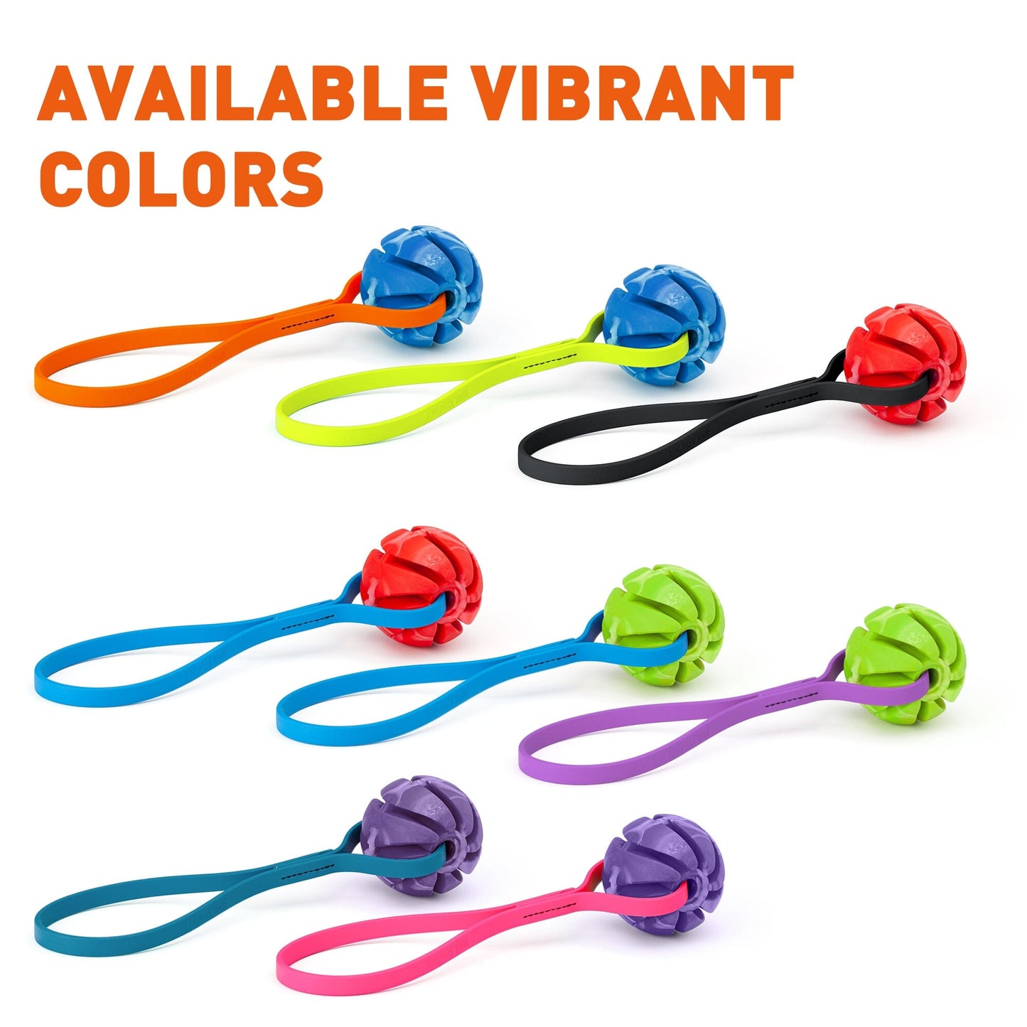 Rubber Spiral Ball with Biothane Handle Dog Toys Dogline