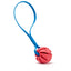 Rubber Spiral Ball with Biothane Handle Red Cerulean Blue Dog Toys Dogline
