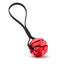 Rubber Spiral Ball with Biothane Handle 2.75" Red Black Dog Toys Dogline