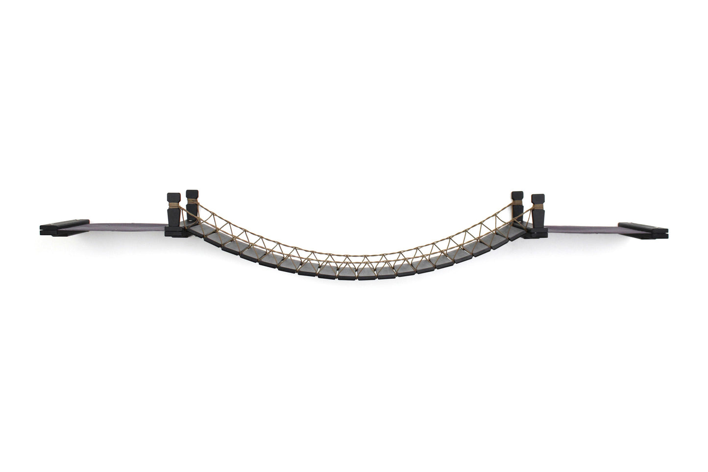 Double Cat Hammock and Climbing Bridge Combo Onyx Bamboo Charcoal Gray Canvas 50" Cat Bridge Catastrophic Creations