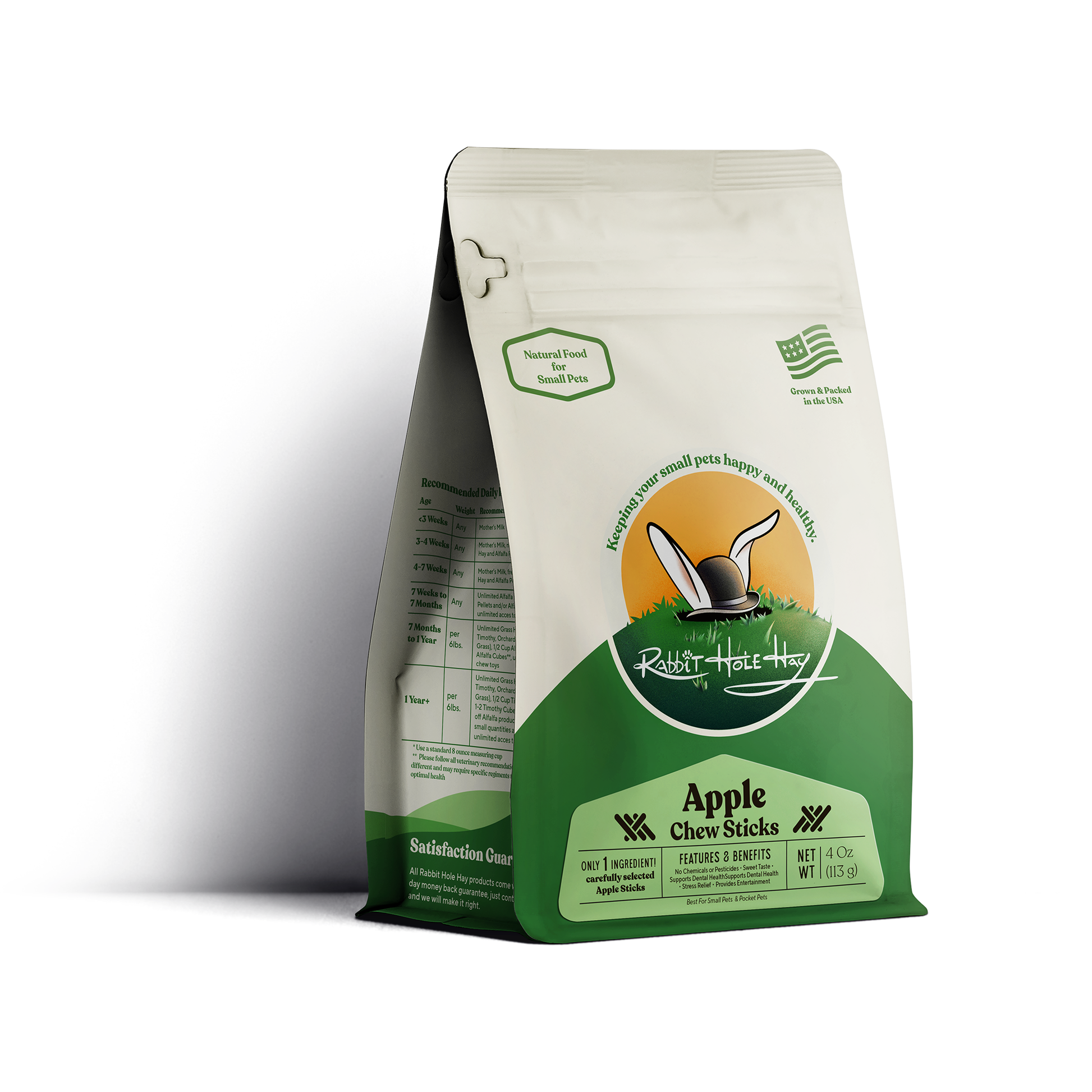 Rabbit Hole Hay All Natural Apple Chew Sticks 4 oz Chew Toys Rabbit Hole Hay