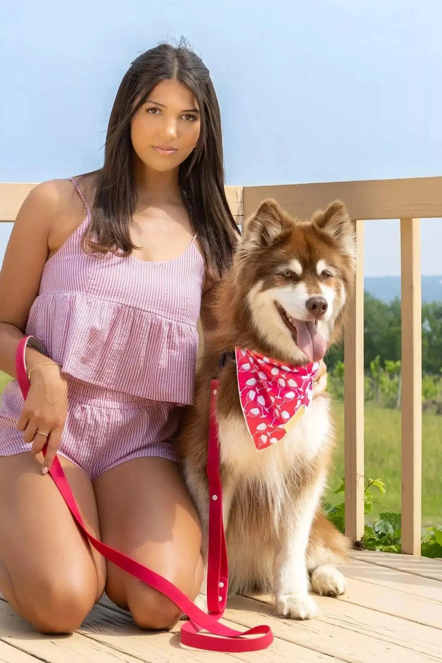 Red Mountain Syrah Dog Bandana & Matching Keychain bandana Aria the Fox