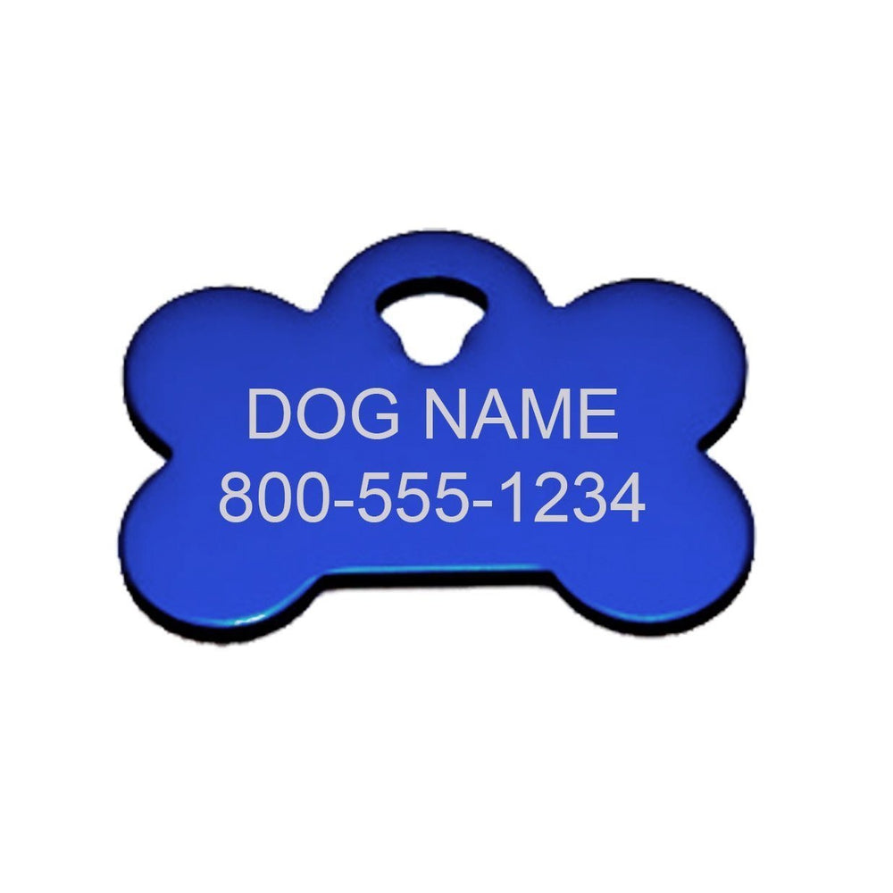Personalized Engraved ID Tag Royal Blue Dogline