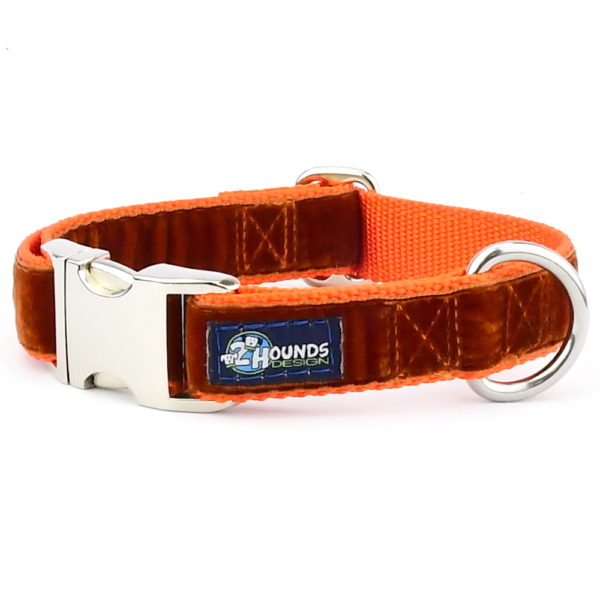 Rust Velvet Essential Martingale Dog Collar (1″ Only) 2 Hounds Design