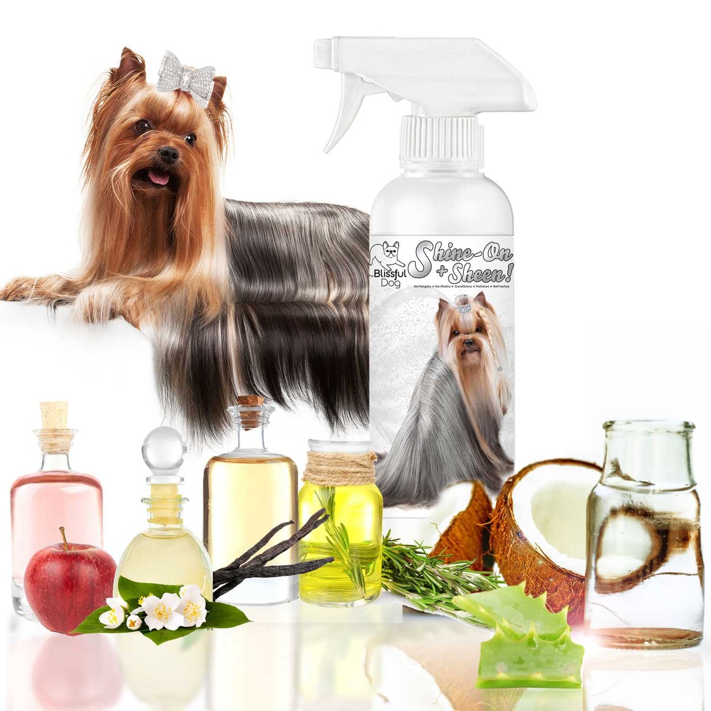 Shine-On+Sheen Dog De-Tangling Coat Spray 16 OZ BOTTLE SPRAY The Blissful Dog