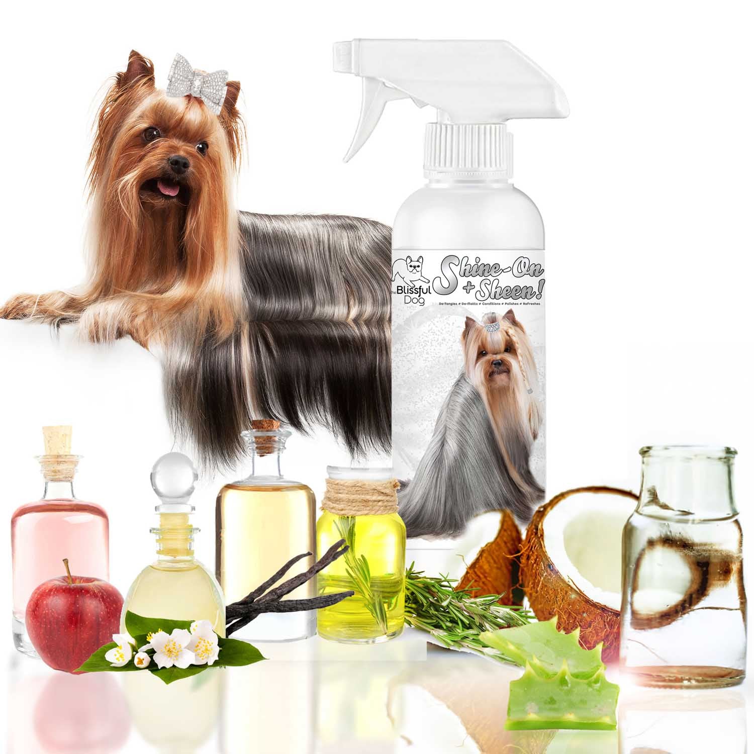 Shine-On+Sheen Dog De-Tangling Coat Spray 16 OZ BOTTLE SPRAY The Blissful Dog