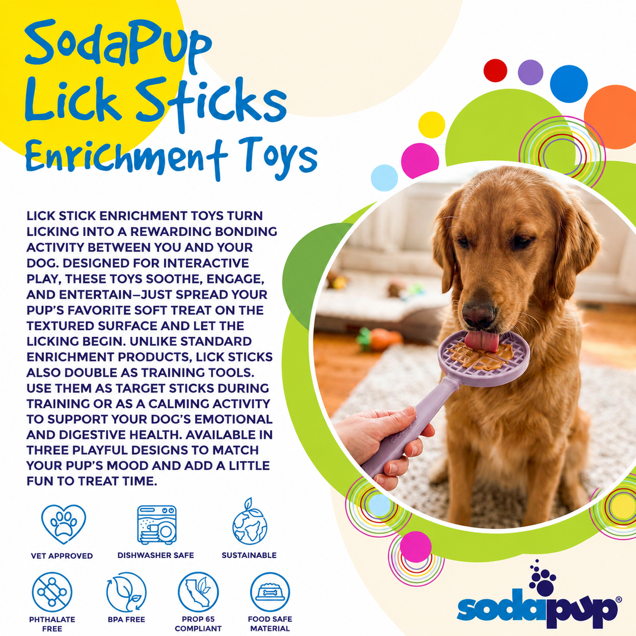eStick Hand-Held Dog Enrichment Target Training Toy - Interactive Lick Stick | USA Made EMAT SodaPup/True Dogs, LLC