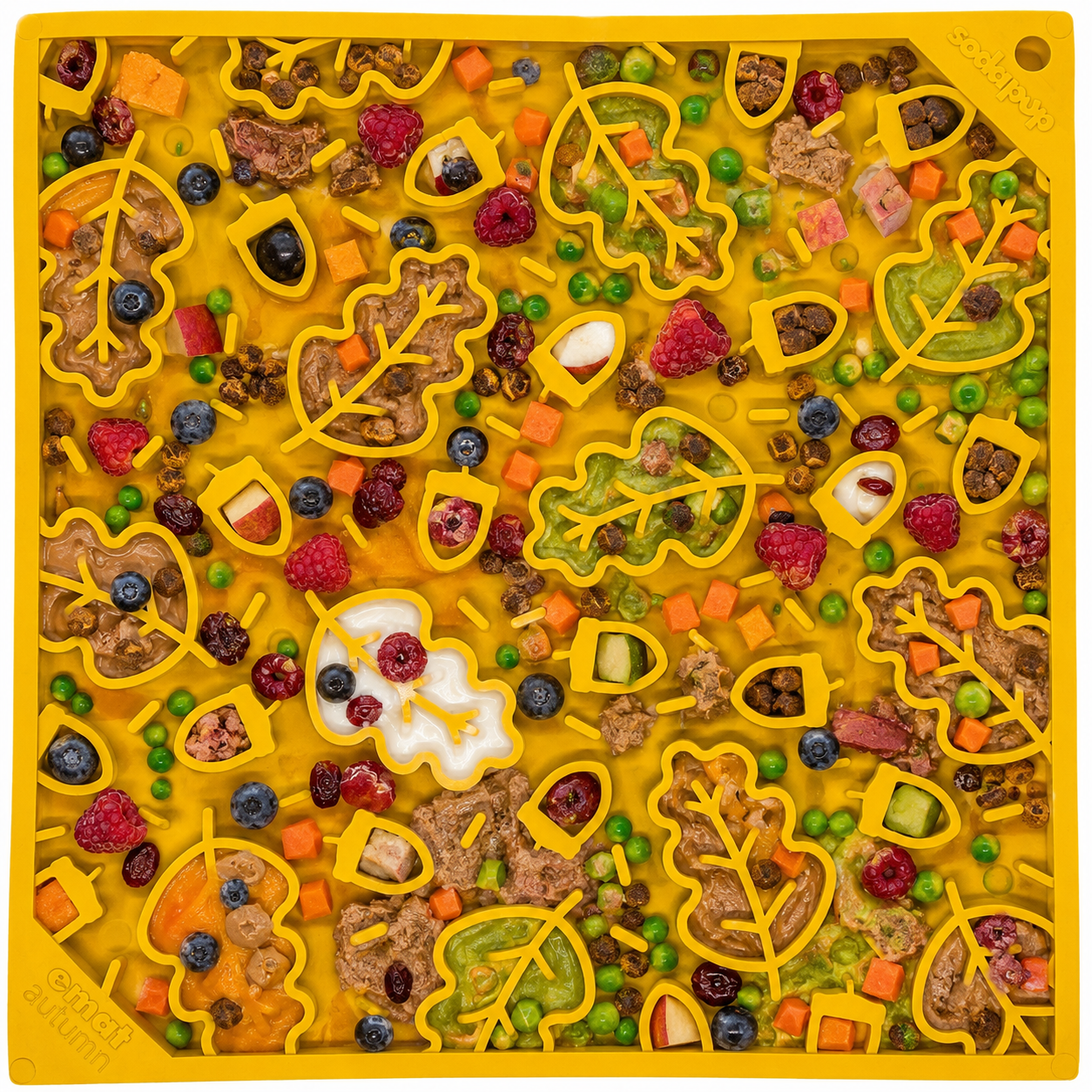 Autumn eMat - Enrichment Lick Mat For Dogs and Cats| Fall Leaves Design | SodaPup EMAT SodaPup/True Dogs, LLC