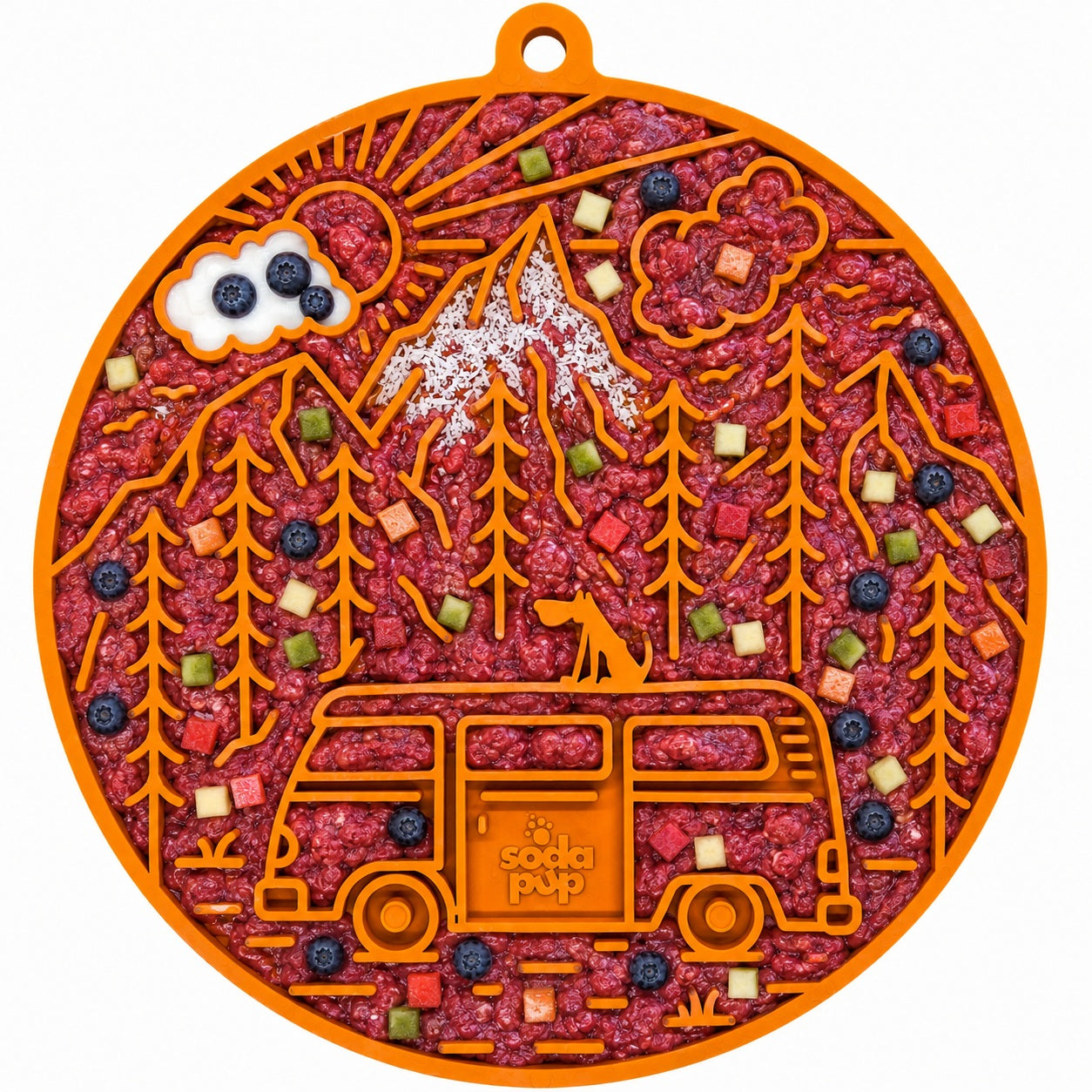 Camp eMat - Enrichment Lick Mat For Dogs and Cats - with Suction Cups | Retro Van Design | USA Made EMAT SodaPup/True Dogs, LLC