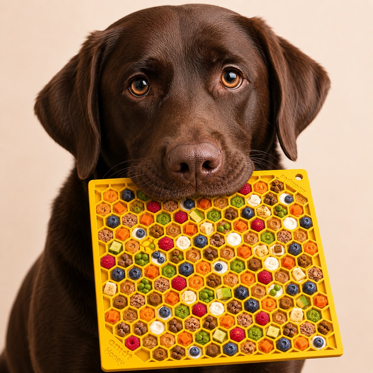 Honeycomb eMat - Enrichment Lick Mat for Dogs and Cats | eMat Enrichment Toy for Anxiety Relief | SodaPup EMAT SodaPup/True Dogs, LLC
