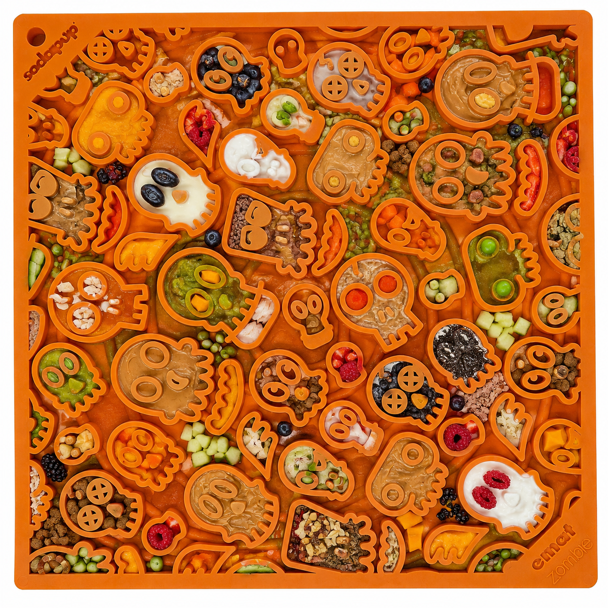 Zombie eMat - Enrichment Lick Mat for Dogs and Cats | Halloween Skull Design | SodaPup EMAT SodaPup/True Dogs, LLC