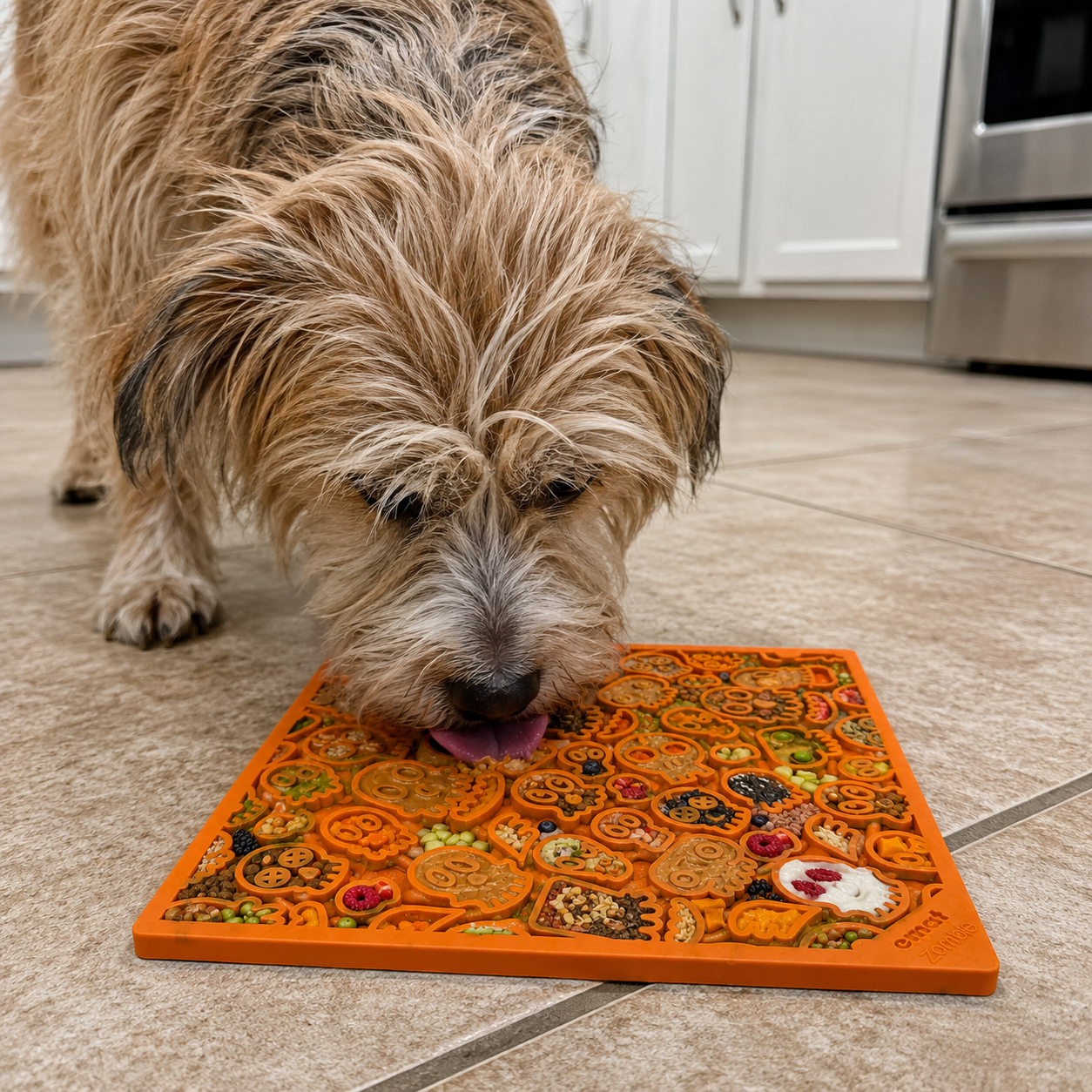 Zombie eMat - Enrichment Lick Mat for Dogs and Cats | Halloween Skull Design | SodaPup EMAT SodaPup/True Dogs, LLC