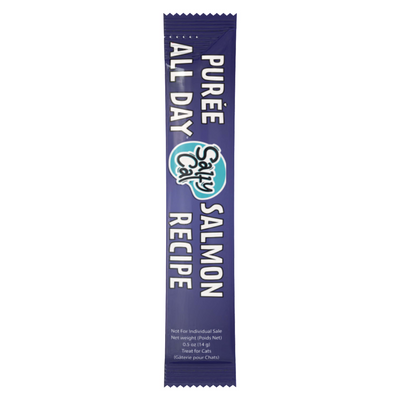 Salty Cat Purée All Day Everyday Tube Treat - Salmon - 4 Pack Cat Treats and Catnip salty cat