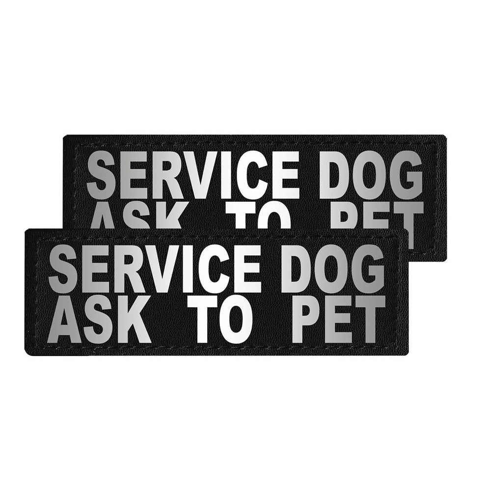 Removable Reflective Patches (Set of 2) "SERVICE DOG ASK TO PET" Dog Harnesses Dogline