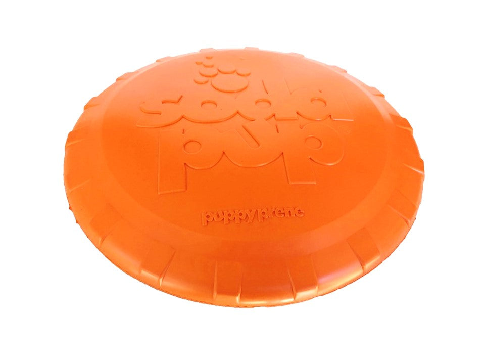 Bottle Top Flyer Rubber Frisbee for Dogs | Orange | Vet Approved | USA Made Rubber Dog Toys SodaPup/True Dogs, LLC