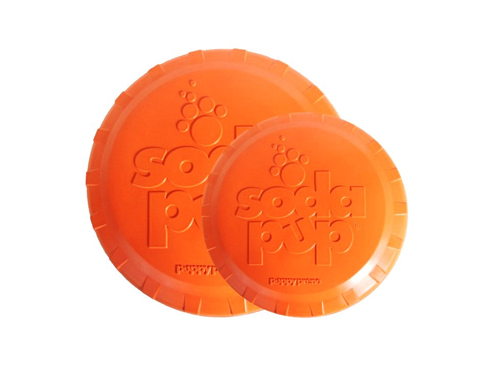 Bottle Top Flyer Rubber Frisbee for Dogs | Orange | Vet Approved | USA Made Rubber Dog Toys SodaPup/True Dogs, LLC