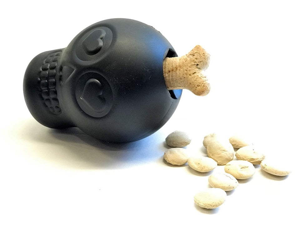 Magnum Sugar Skull Dog Chew Toy & Treat Dispenser - USA Made | SodaPup Rubber Dog Toys SodaPup/True Dogs, LLC