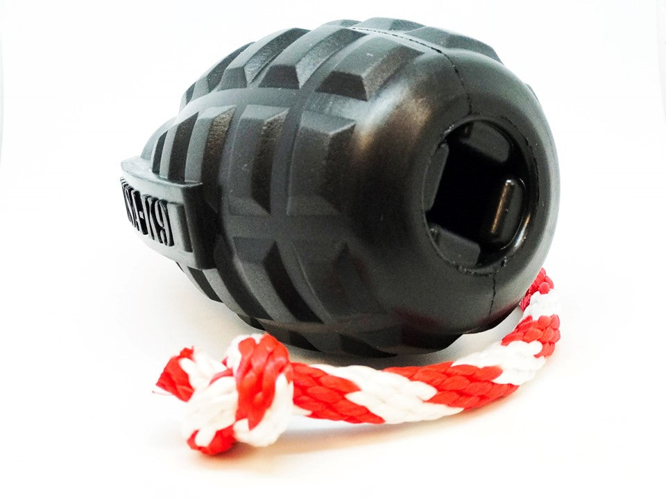 USA-K9 Magnum Grenade - Black Magnum Rubber Chew Toy for Extreme Chewers | USA Made Rubber Dog Toys SodaPup/True Dogs, LLC