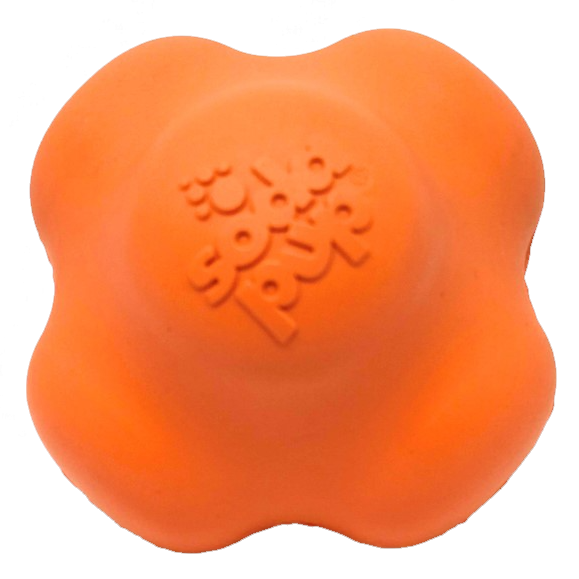 Crazy Bounce Rubber Dog Chew Toy for Power Chewers | Retrieving Ball | USA Made Large Crazy Bounce - Orange Squeeze Rubber Dog Toys SodaPup/True Dogs, LLC
