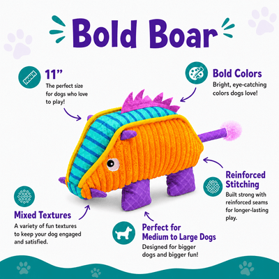 Bold Buddies Dog Toy Collection 11" Bold Boar Dog Toys Dogline