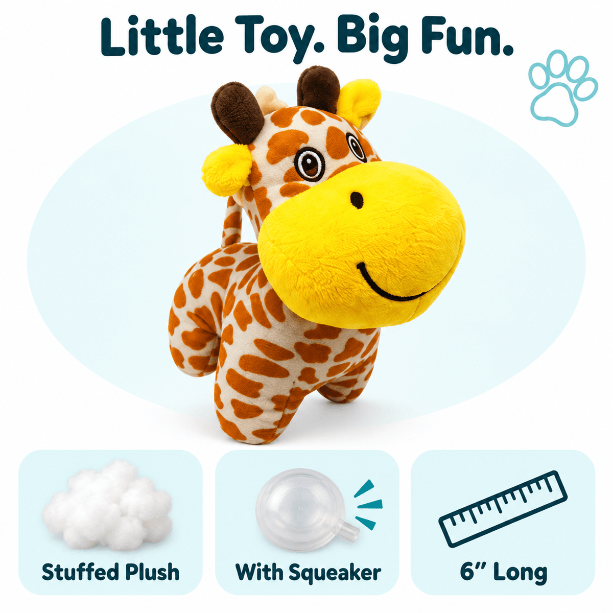 6" Giraffe Mini Dog Toy Dog Toys Dogline