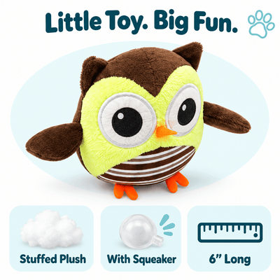 6" Owl Mini Dog Toy Dog Toys Dogline