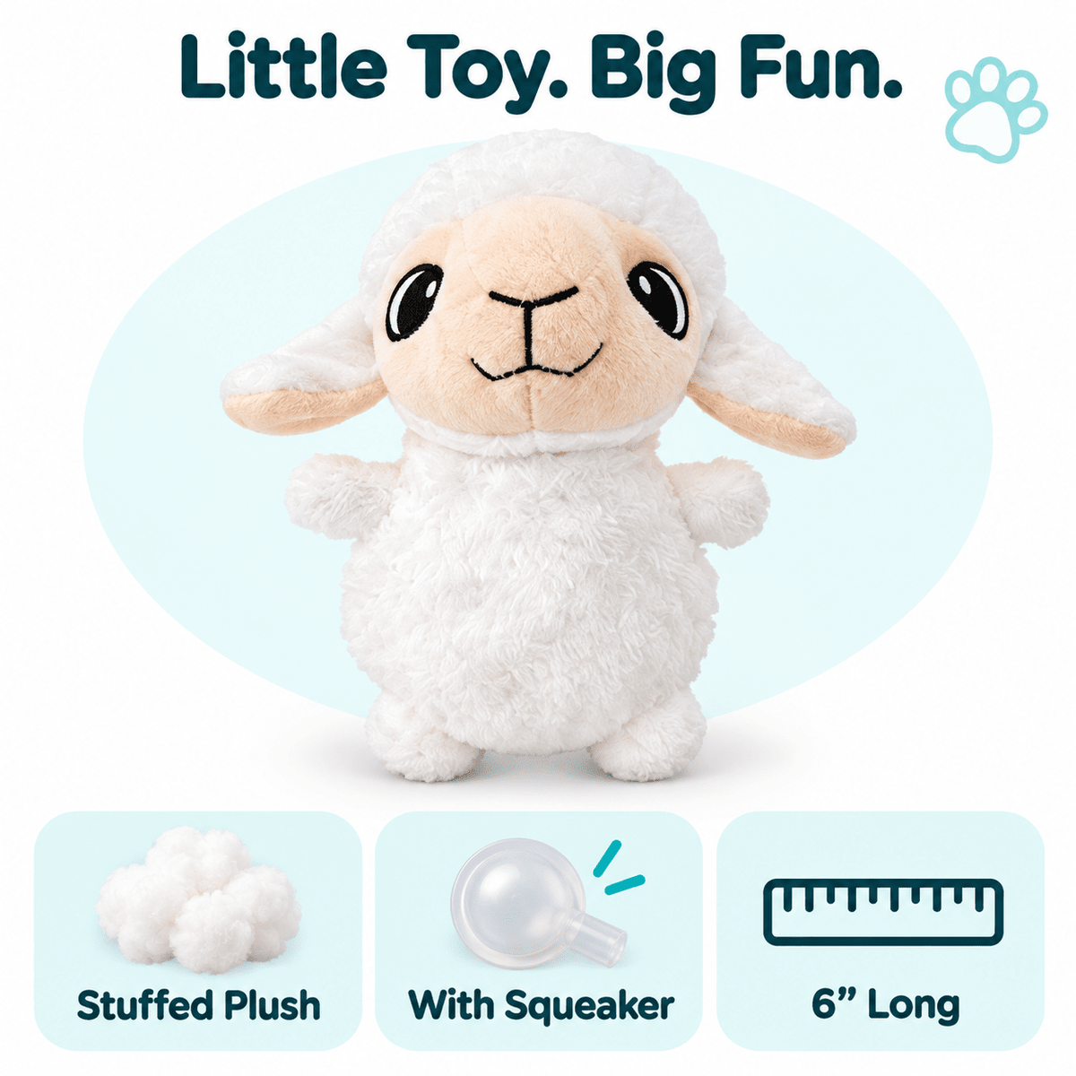 6" Sheep Mini Dog Toy Dog Toys Dogline