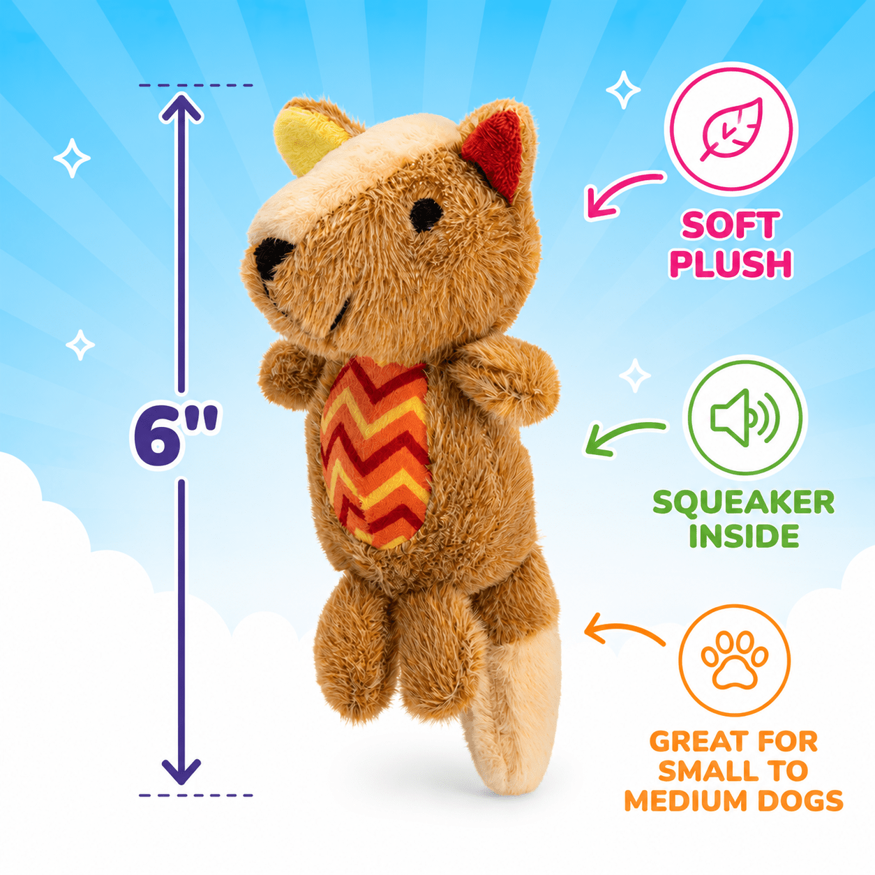 Mini Plush Dog Toy Collection - Series 2 6" Fox Mini Dog Toy Dog Toys Dogline
