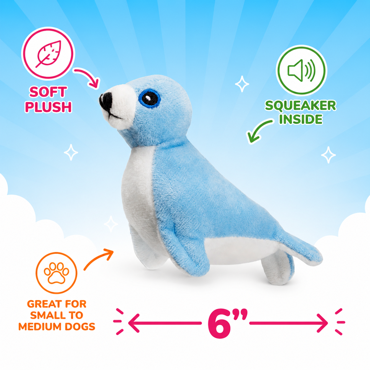 Mini Plush Dog Toy Collection - Series 2 6" Sea Lion Mini Dog Toy Dog Toys Dogline