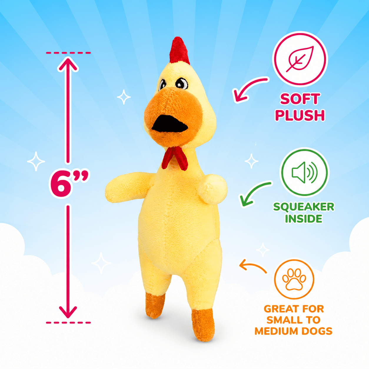 Mini Plush Dog Toy Collection - Series 2 6" Chicken Mini Dog Toy Dog Toys Dogline