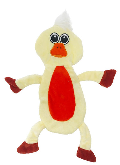 12" Duckling Crinkle Flat Dog Toy Dog Toys Dogline