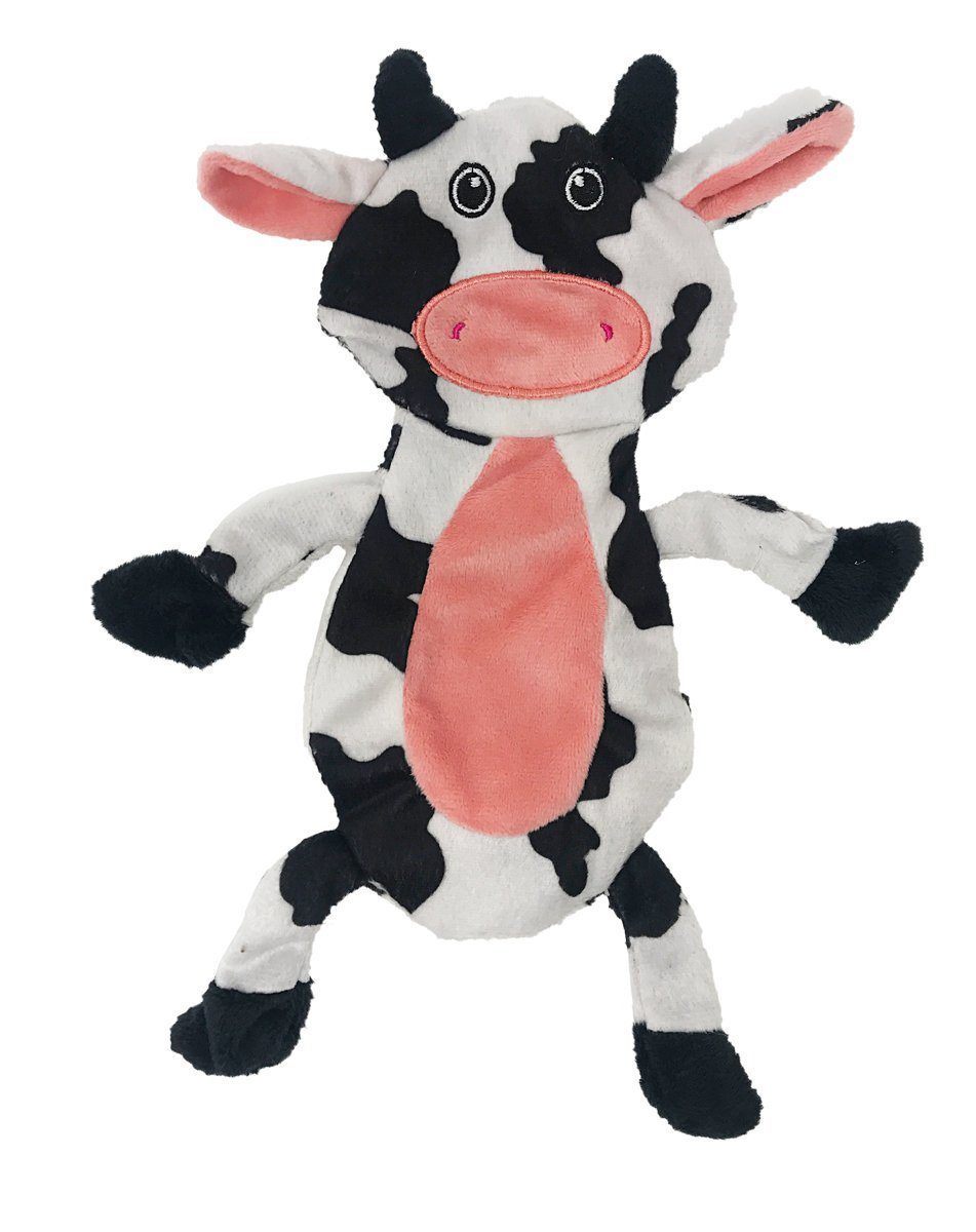 12" Crinkle Flat Dog Toy Collection 12" Cow Crinkle Flat Dog Toy Dog Toys Dogline