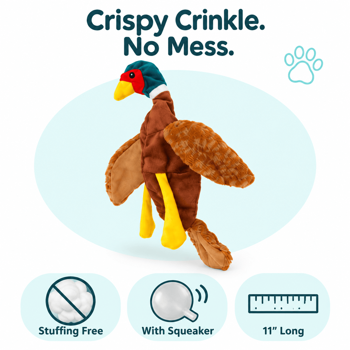 11" Chicken Crinkle Dog Toy Dog Toys Dogline