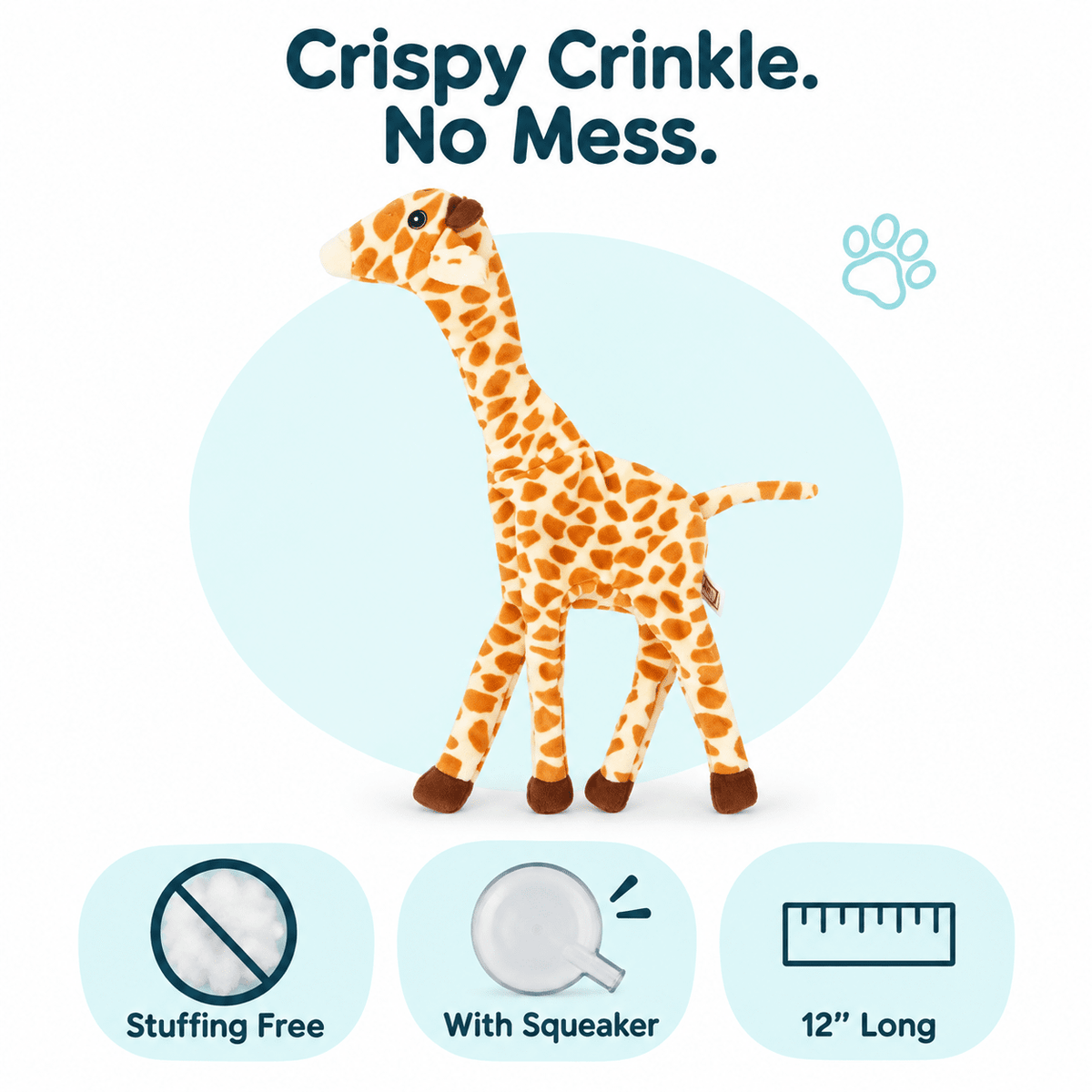 12" Giraffe Crinkle Dog Toy Dog Toys Dogline