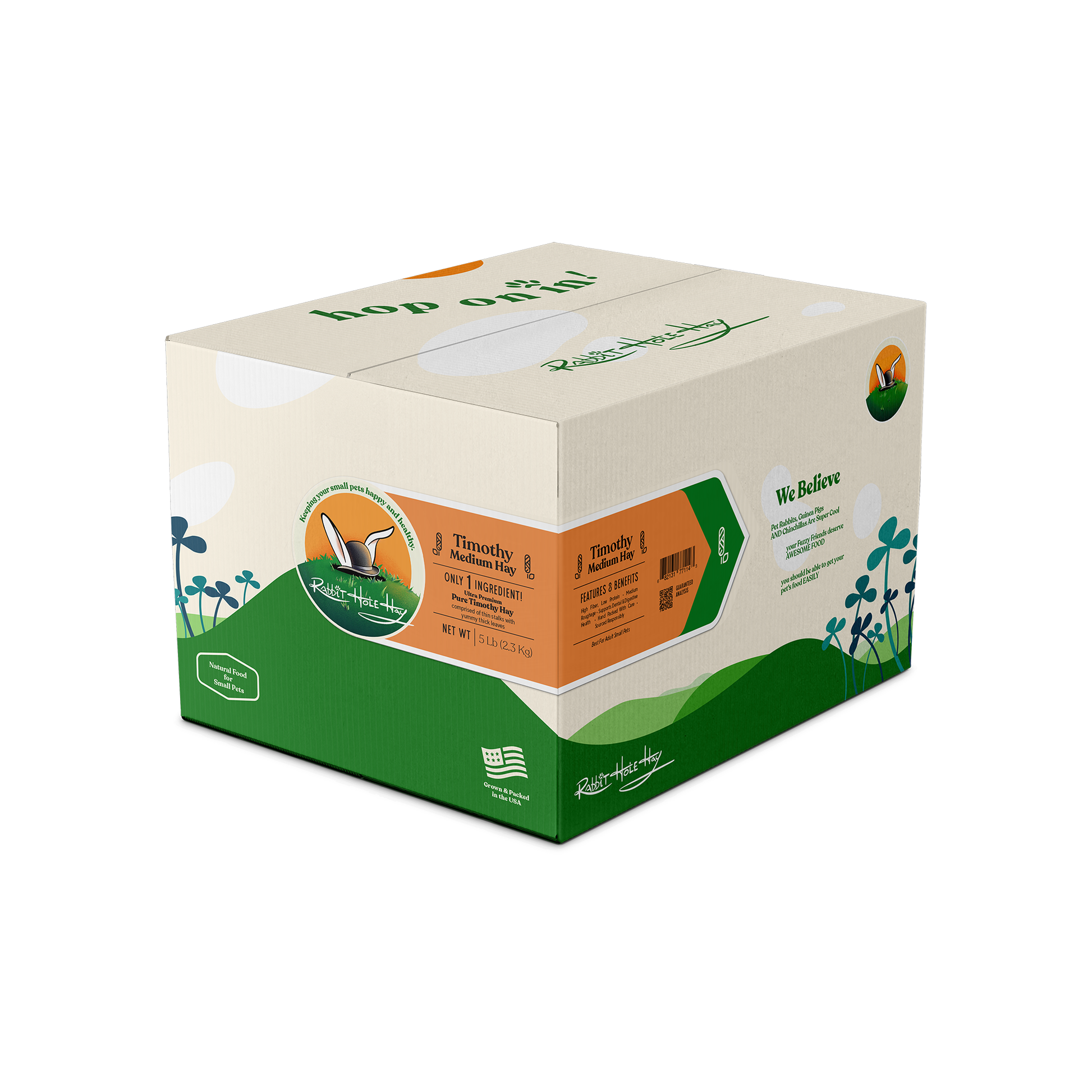 Rabbit Hole Hay Ultra Premium Medium Timothy Hay 5 lb Hay Rabbit Hole Hay