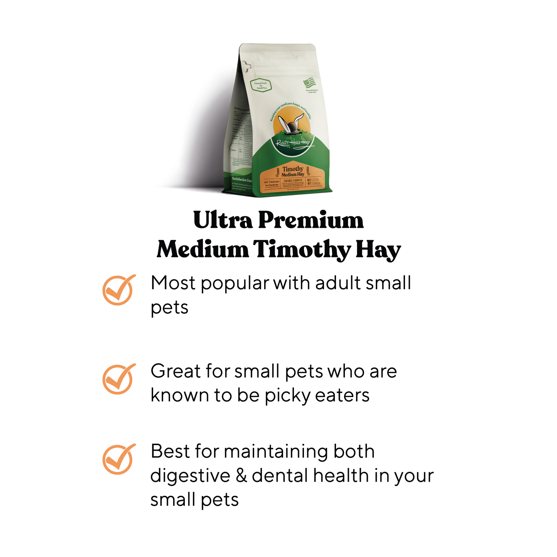 Rabbit Hole Hay Ultra Premium Medium Timothy Hay Hay Rabbit Hole Hay