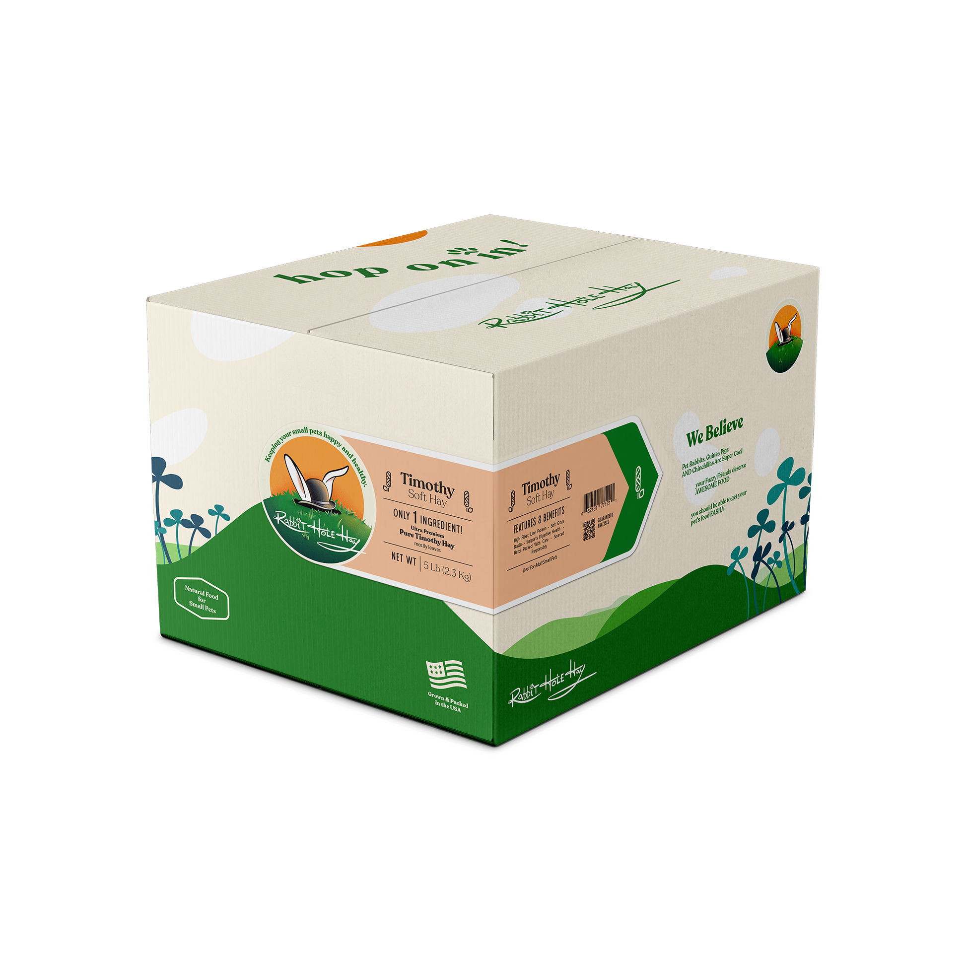 Rabbit Hole Hay Ultra Premium Soft Timothy Hay 5 lb Hay Rabbit Hole Hay