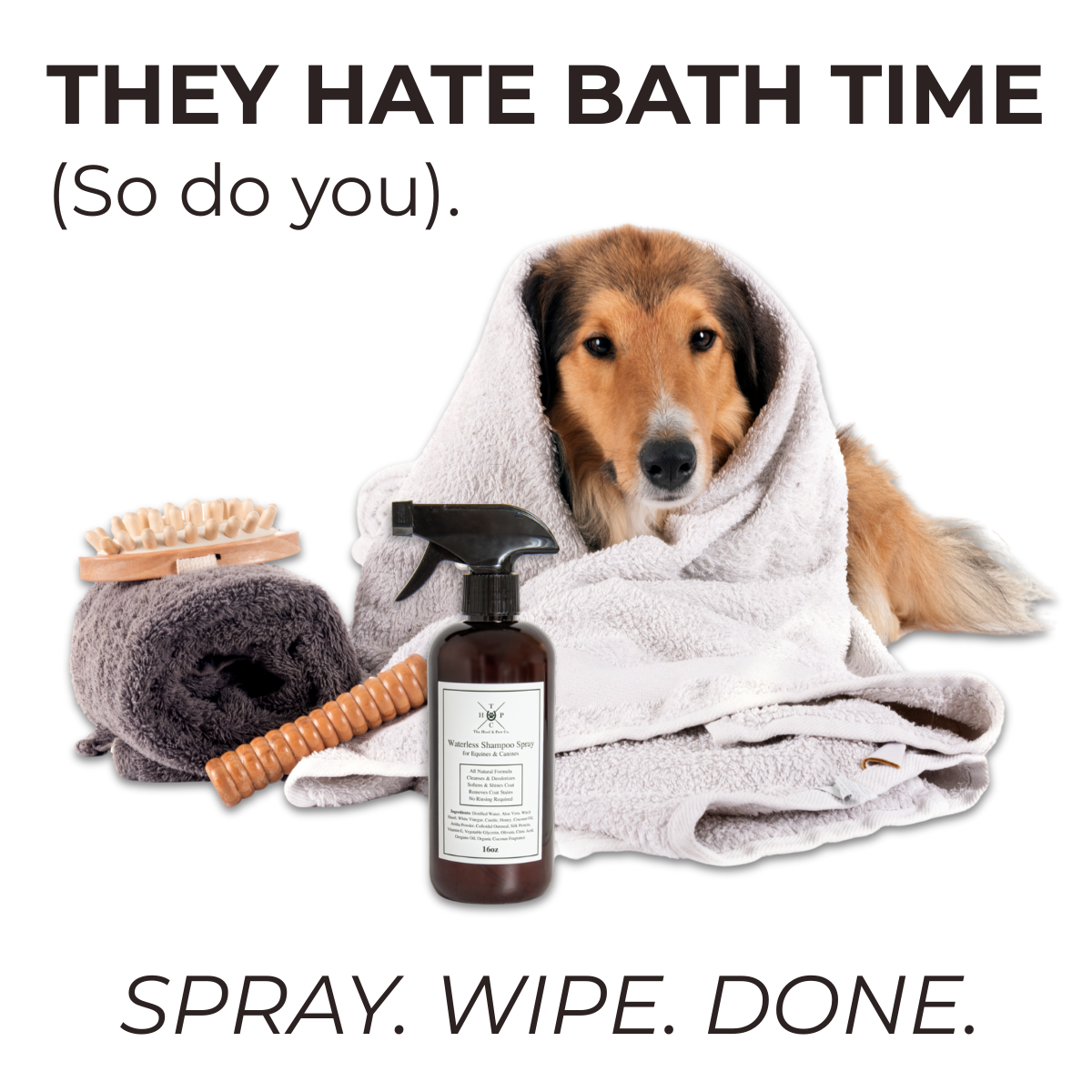 Waterless Shampoo Spray for Dogs & Horses The Hoof & Paw Co.