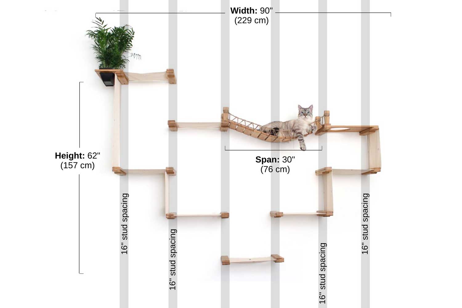 The Temple - Giant Cat Tree on Wall Cat Condo Catastrophic Creations