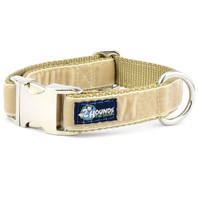 Tan Velvet Essential Dog Collar 2 Hounds Design