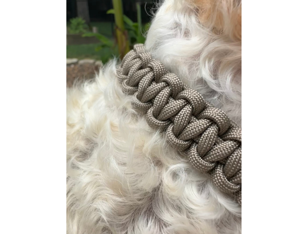 Cobra Braid in Tan - Handmade Dog Collar Handmade Braided Collars Pawsh Pup Co.