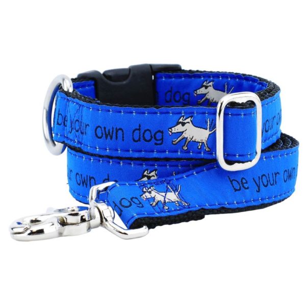 1″ Be Your Own Dog Teddy The Dog Blue Ribbon Dog Leash 2 Hounds Design