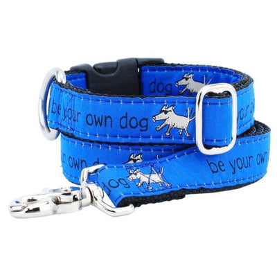1″ Be Your Own Dog Teddy The Dog – Blue Essential Martingale Dog Collar 2 Hounds Design