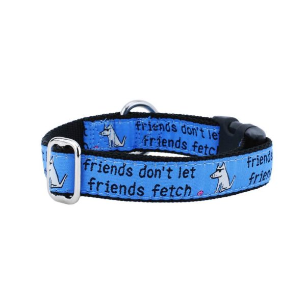 1″ Friends Don’t Let Friends Fetch Teddy The Dog Essential Buckle Martingale Dog Collar 2 Hounds Design