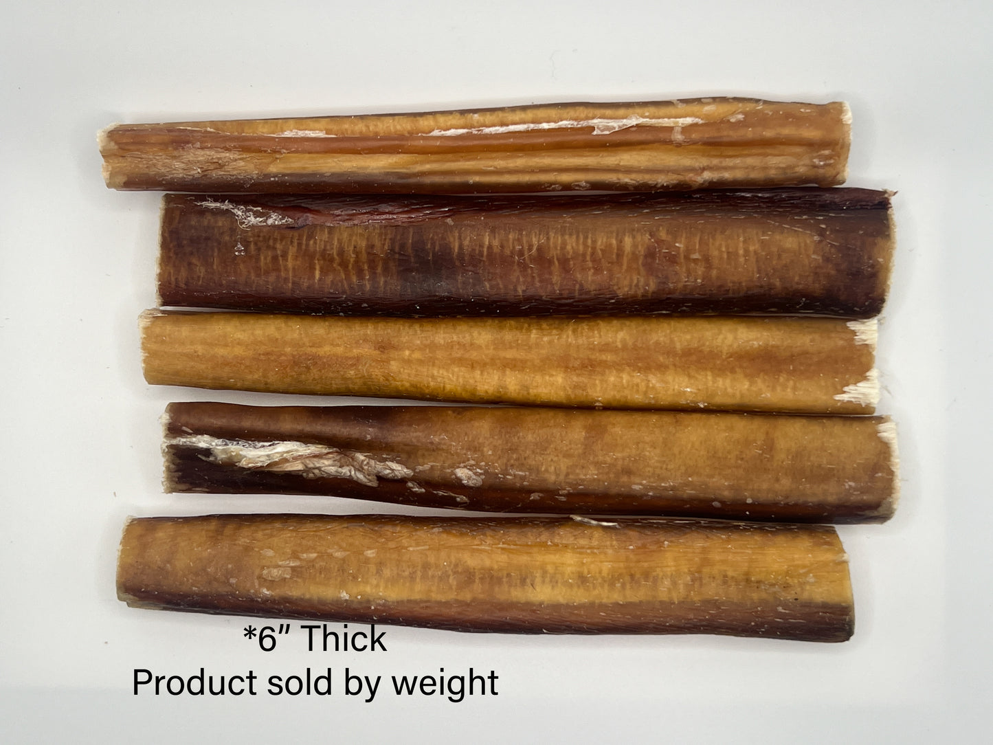 Bully Sticks 6" - THICK | Very Low Odor | Pack of 5 | Grass-fed/Free-range Dog Treats Bones Bully Sticks and Natural Chews Chief’s Treats and Pet Supplies