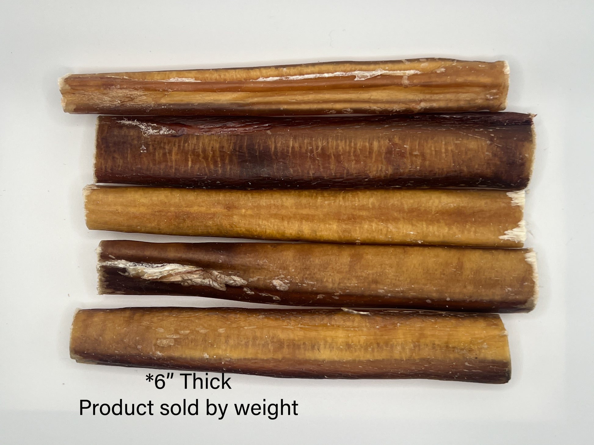 Bully Sticks 6" - THICK | Very Low Odor | Pack of 5 | Grass-fed/Free-range Dog Treats Bones Bully Sticks and Natural Chews Chief’s Treats and Pet Supplies